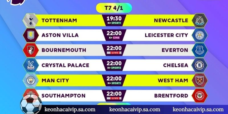 Lịch thi đấu bóng đá 3 Tối ưu vận may từ lịch thi đấu trong bóng đá